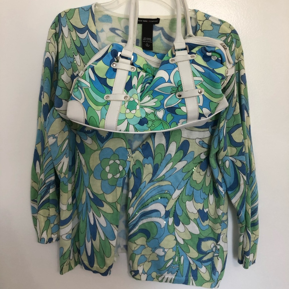 New York & Company Cardigan & Purse Set